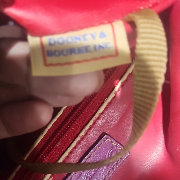 Dooney & Bourke Fuchsia and Black Hobo Bag - Picture 9 of 10
